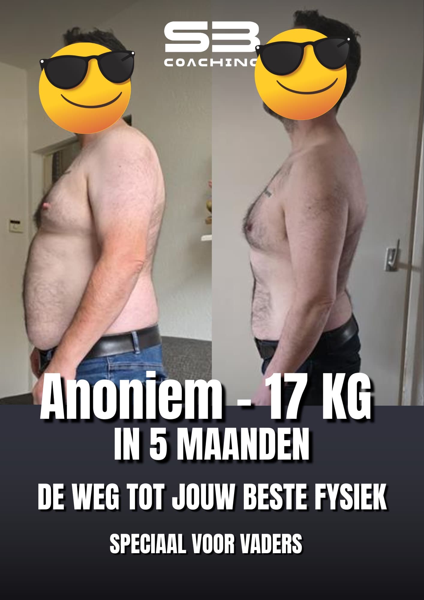 Voor-en-na transformatie 50 van een vader die afviel met coaching van Mannen met een Missie