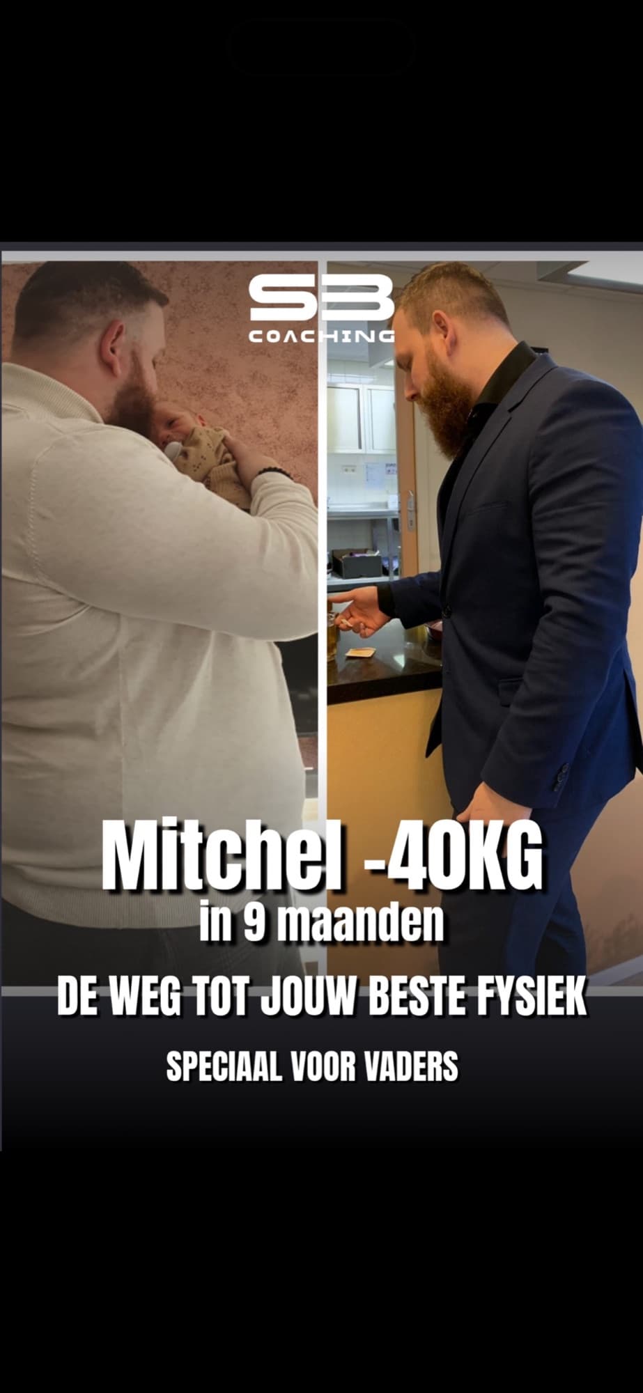 Voor-en-na transformatie 4 van een vader die afviel met coaching van Mannen met een Missie